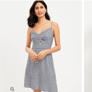 Ann Taylor Loft Gingham Cutout Cami Dress Size 6 NWT